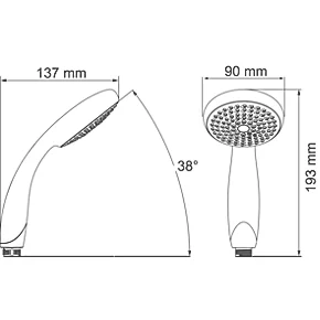 Mira Nectar Shower Handset Chrome 90 x 193mm - Image 2