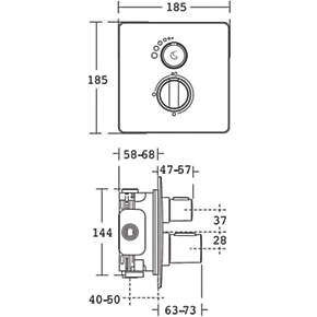 Ideal Standard Easybox Slim Concealed Thermostatic Mixer Shower Valve Fixed Chrome - Image 2