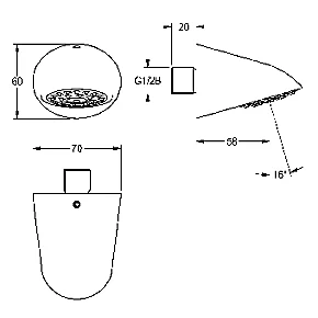 Franke Aquajet Fixed Shower Head Chrome 70mm - Image 2